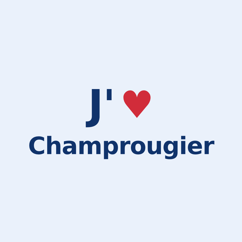 Sticker personnalisé Champrougier — design J'aime Champrougier