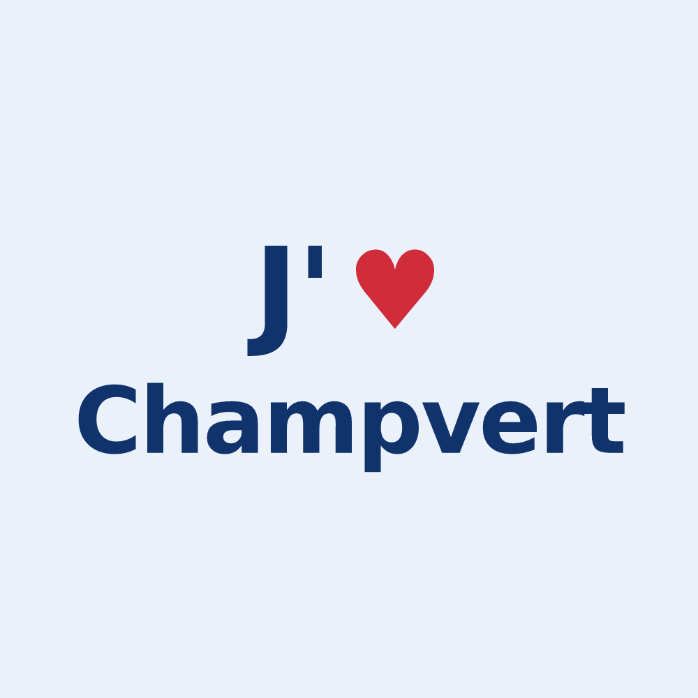 Sticker personnalisé Champvert — design J'aime Champvert