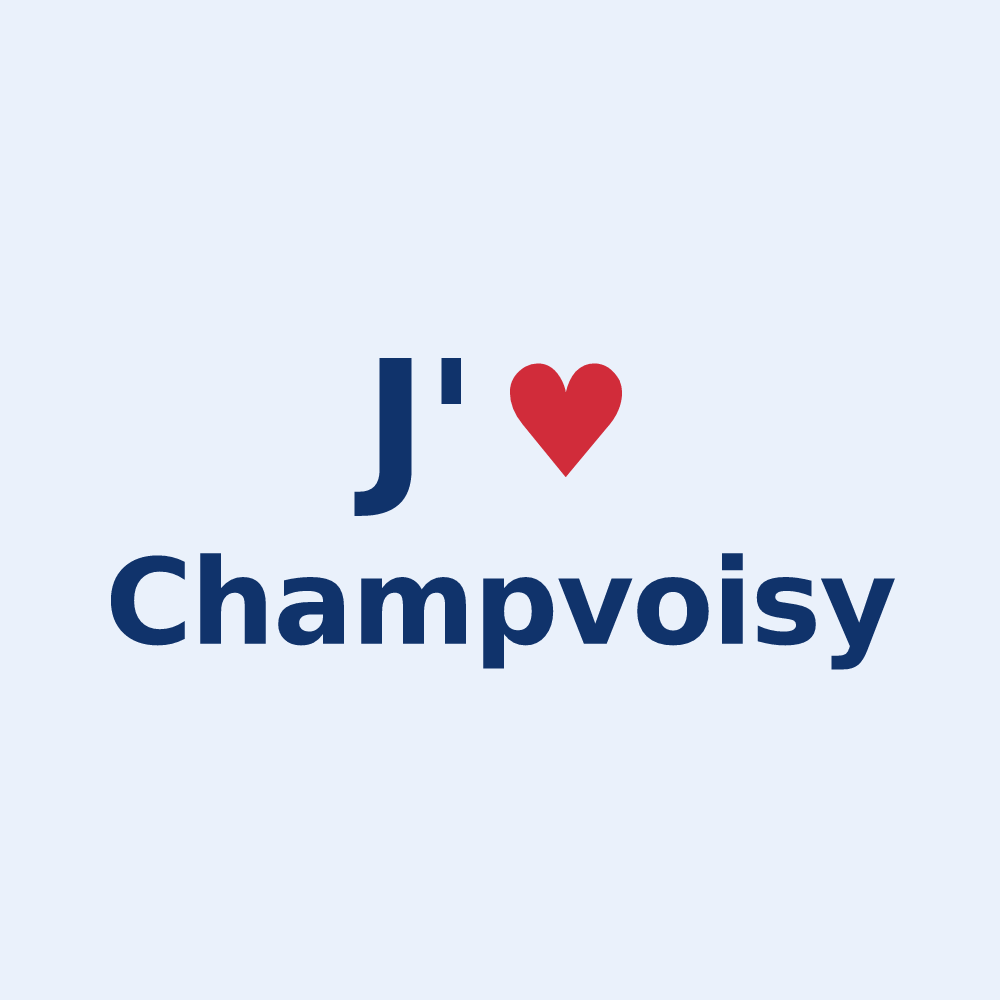 Sticker personnalisé Champvoisy — design J'aime Champvoisy