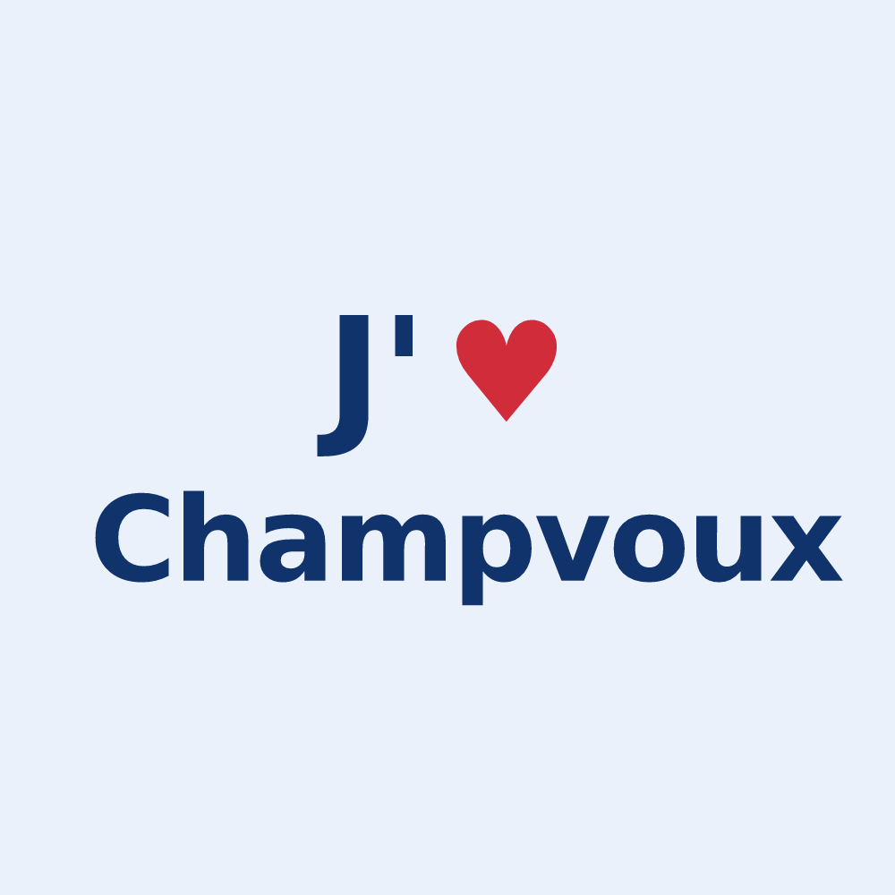 Sticker personnalisé Champvoux — design J'aime Champvoux