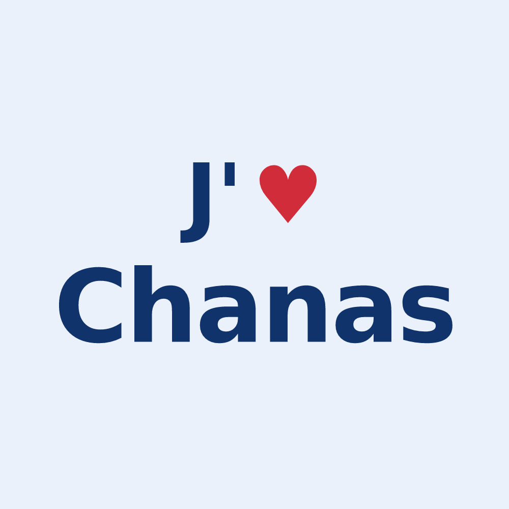 Sticker personnalisé Chanas — design J'aime Chanas
