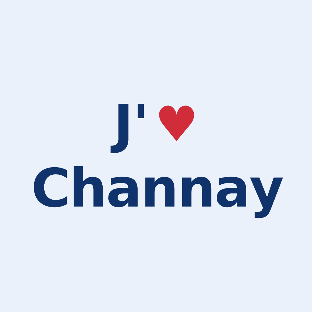 Sticker personnalisé Channay — design J'aime Channay