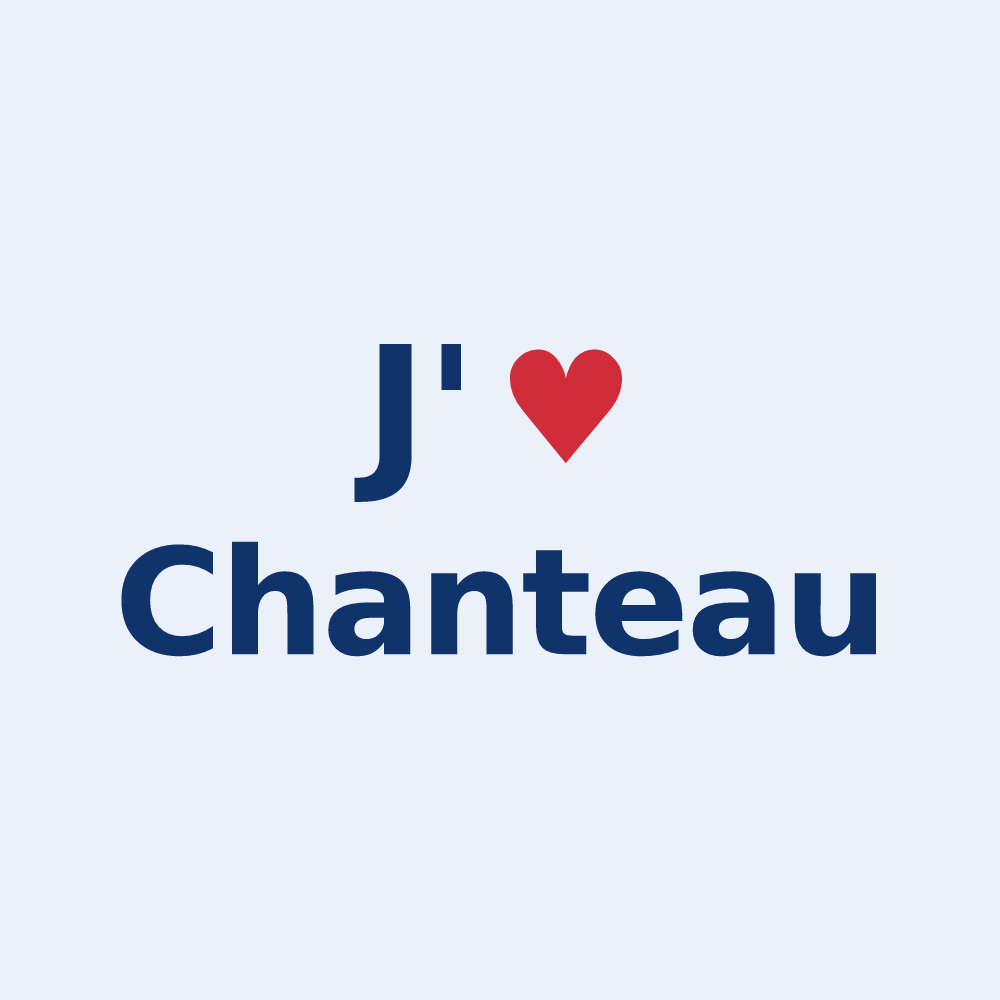 Sticker personnalisé Chanteau — design J'aime Chanteau