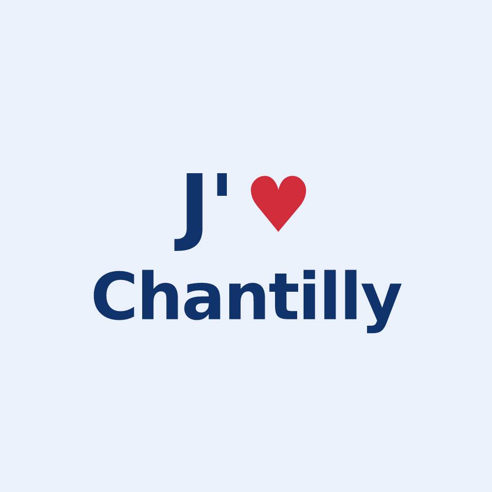 Sticker personnalisé Chantilly — design J'aime Chantilly