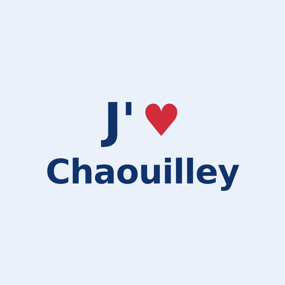 Sticker personnalisé Chaouilley — design J'aime Chaouilley