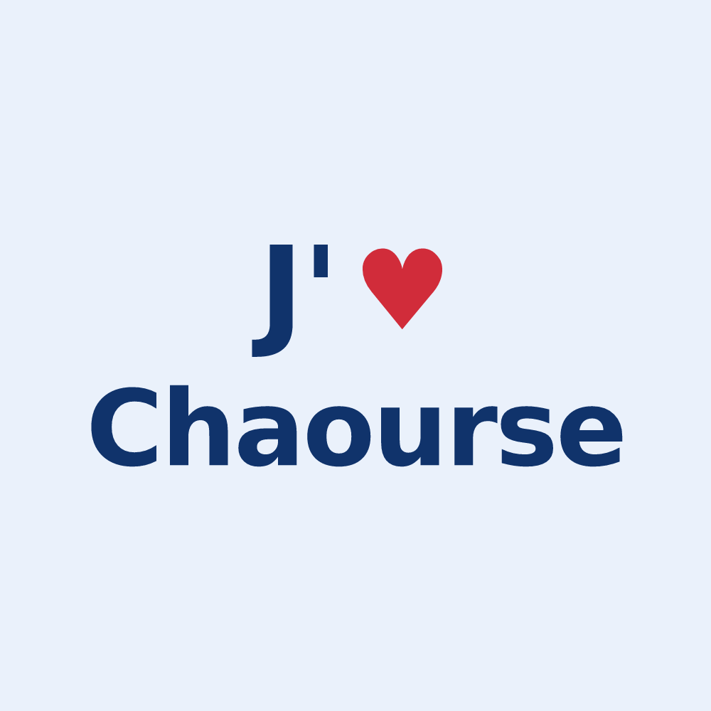 Sticker personnalisé Chaourse — design J'aime Chaourse