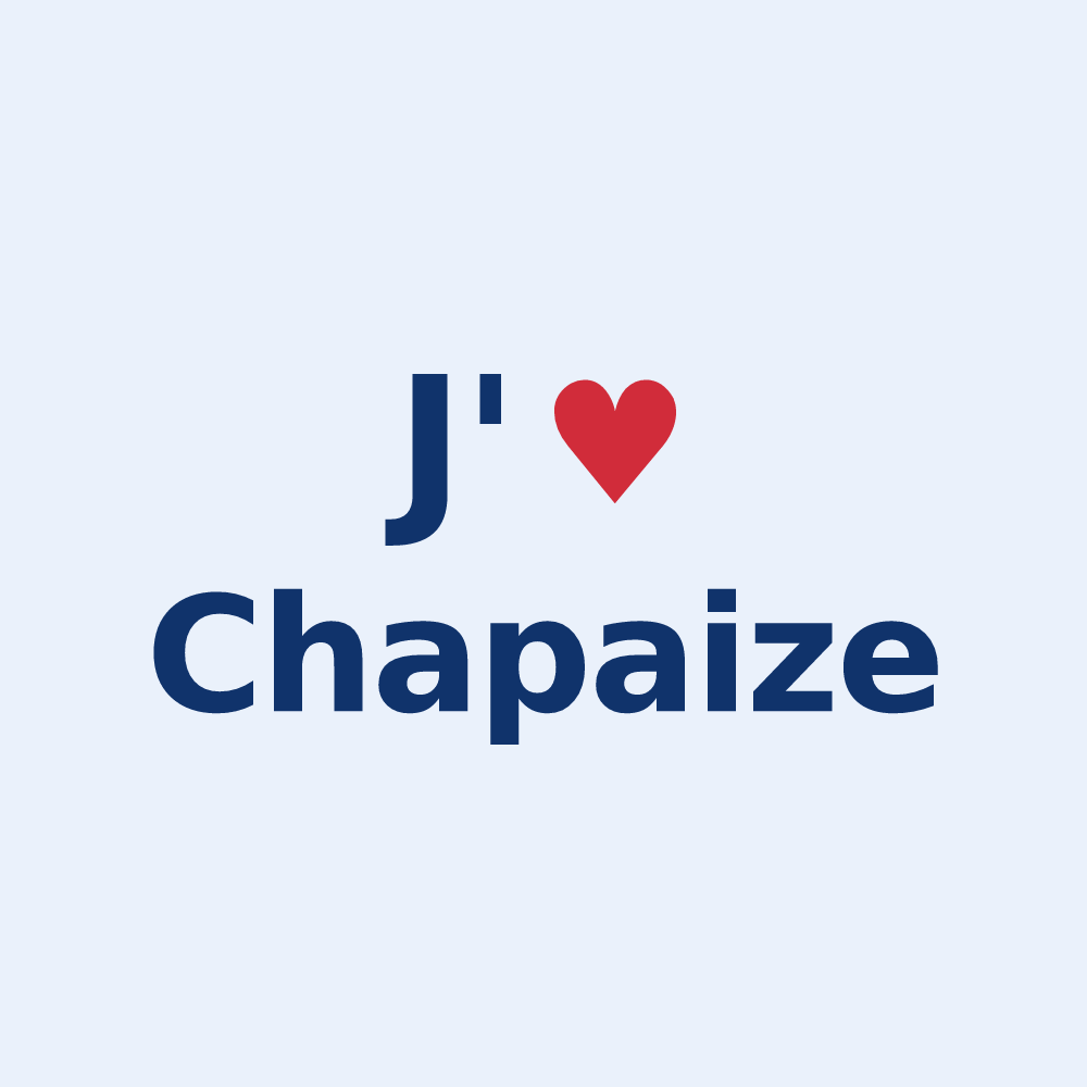 Sticker personnalisé Chapaize — design J'aime Chapaize