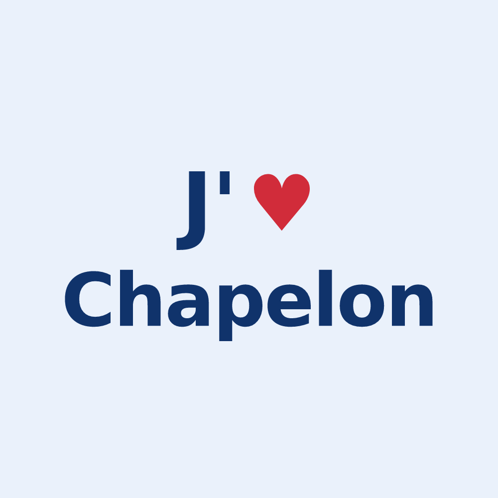 Sticker personnalisé Chapelon — design « J'aime Chapelon » imprimé sur le sticker