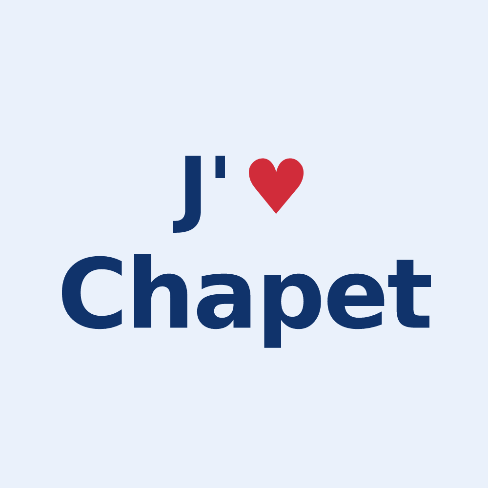 Sticker personnalisé Chapet — design J'aime Chapet