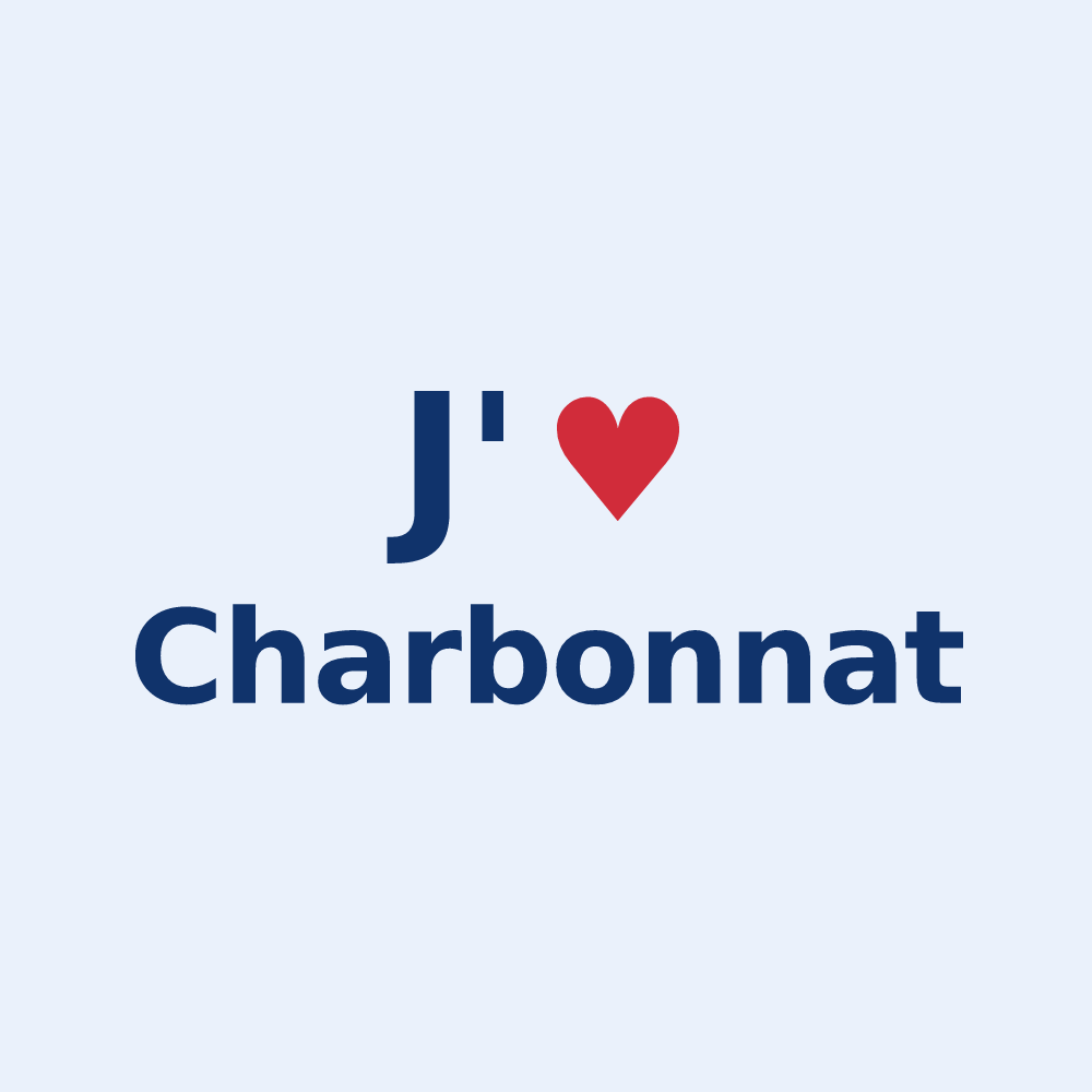 Sticker personnalisé Charbonnat — design J'aime Charbonnat
