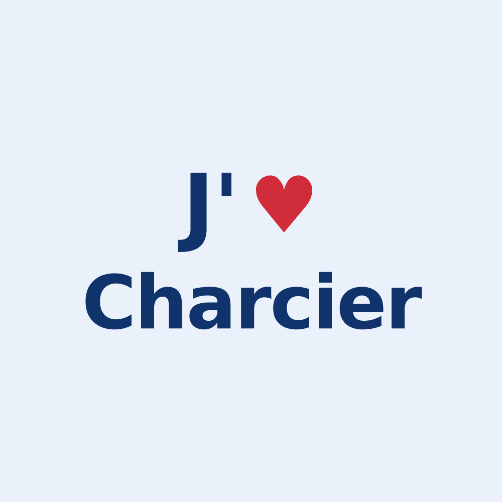 Sticker personnalisé Charcier — design J'aime Charcier