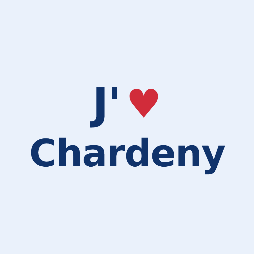 Sticker personnalisé Chardeny — design J'aime Chardeny