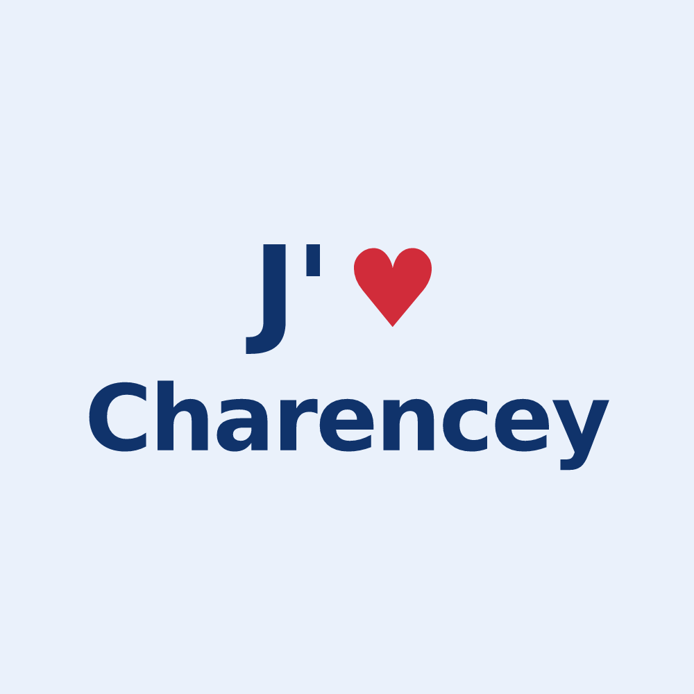 Sticker personnalisé Charencey — design J'aime Charencey