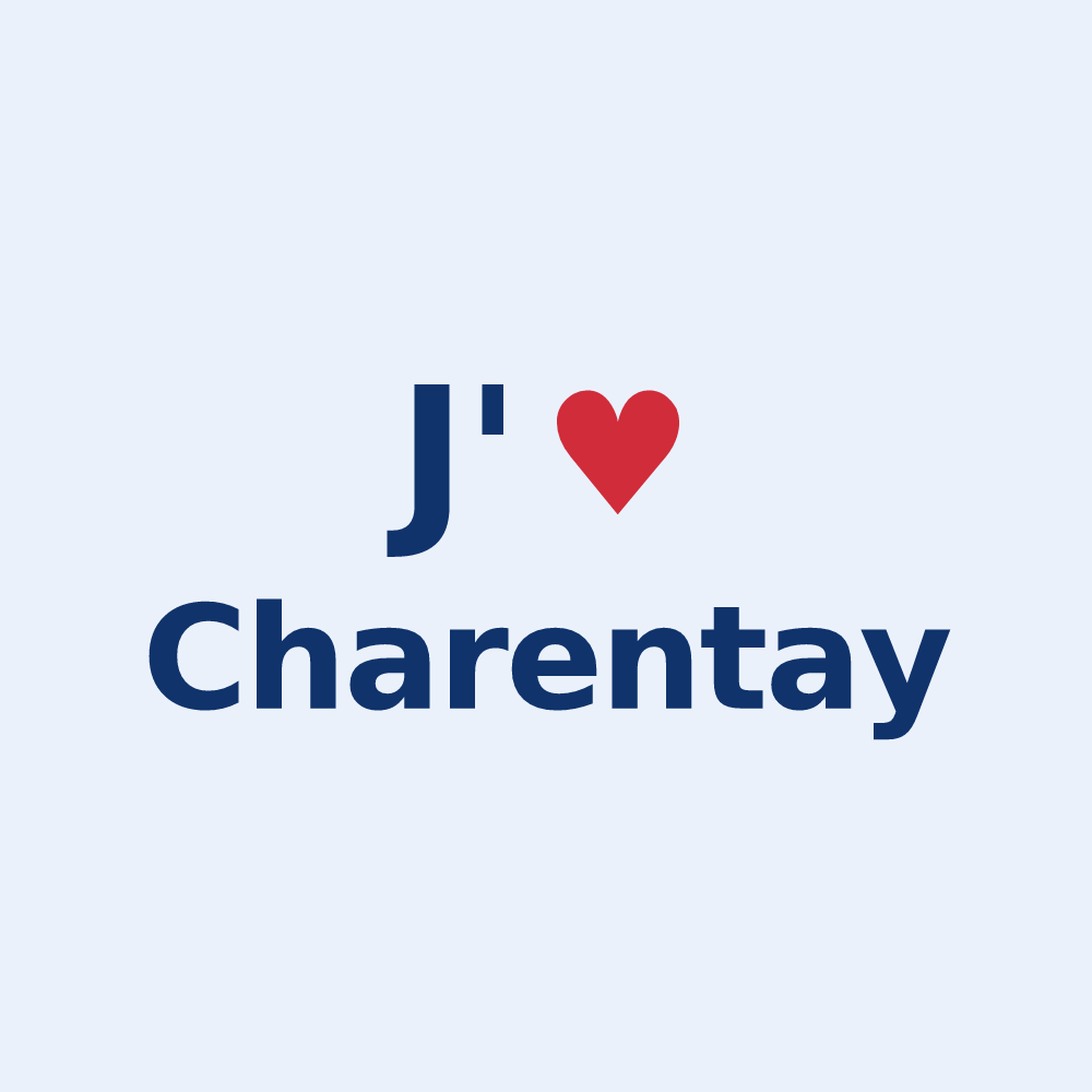 Sticker personnalisé Charentay — design J'aime Charentay