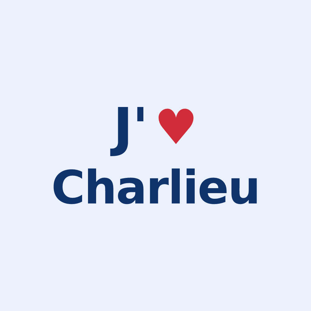 Sticker personnalisé Charlieu — design J'aime Charlieu