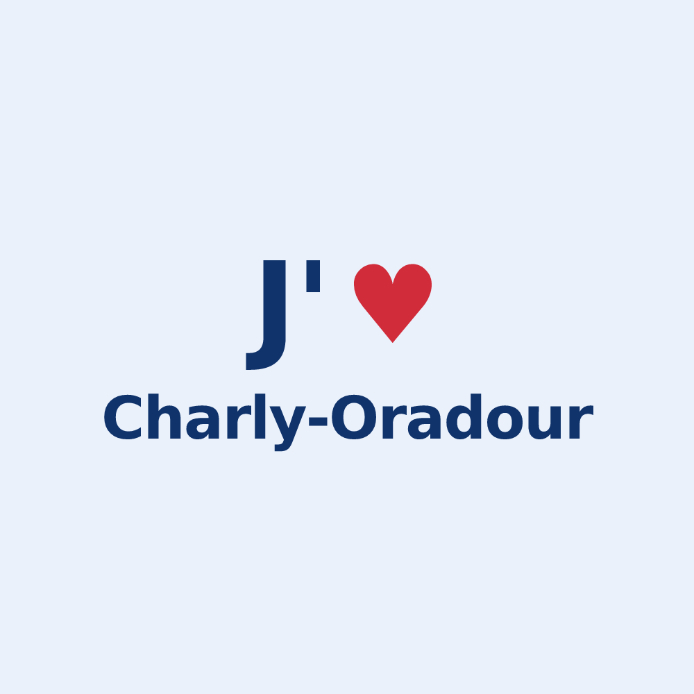Sticker personnalisé Charly-Oradour — design J'aime Charly-Oradour
