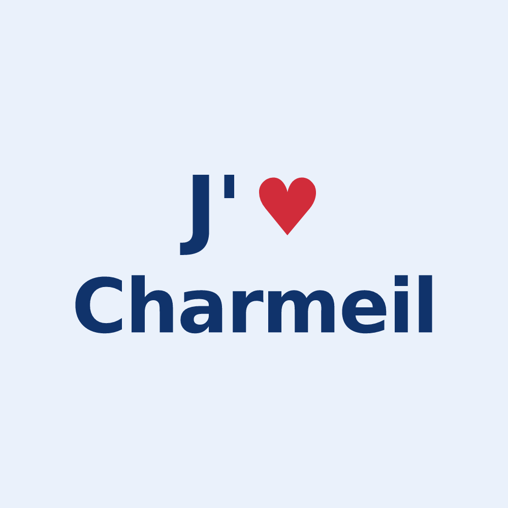 Sticker personnalisé Charmeil — design J'aime Charmeil