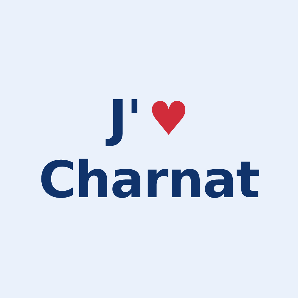 Sticker personnalisé Charnat — design J'aime Charnat