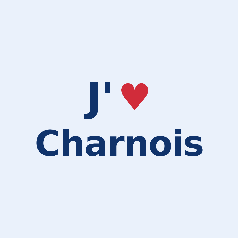 Sticker personnalisé Charnois — design J'aime Charnois