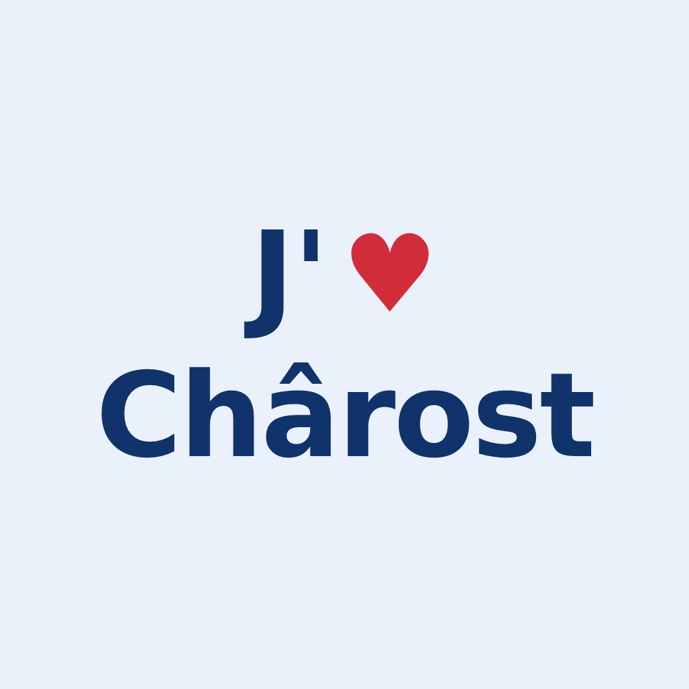 Sticker personnalisé Chârost — design J'aime Chârost