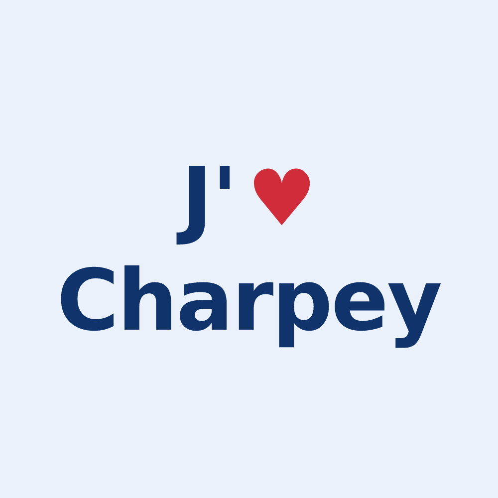Sticker personnalisé Charpey — design J'aime Charpey