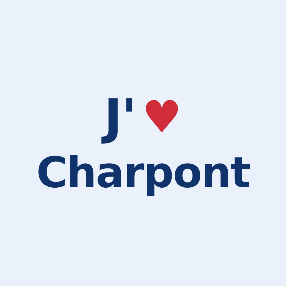 Sticker personnalisé Charpont — design J'aime Charpont