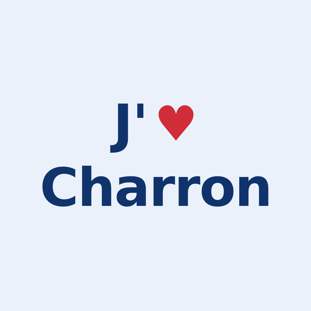 Sticker personnalisé Charron — design J'aime Charron