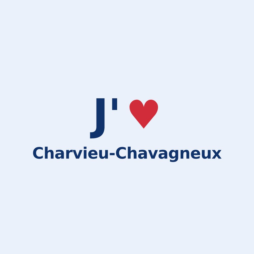 Sticker personnalisé Charvieu-Chavagneux — design J'aime Charvieu-Chavagneux