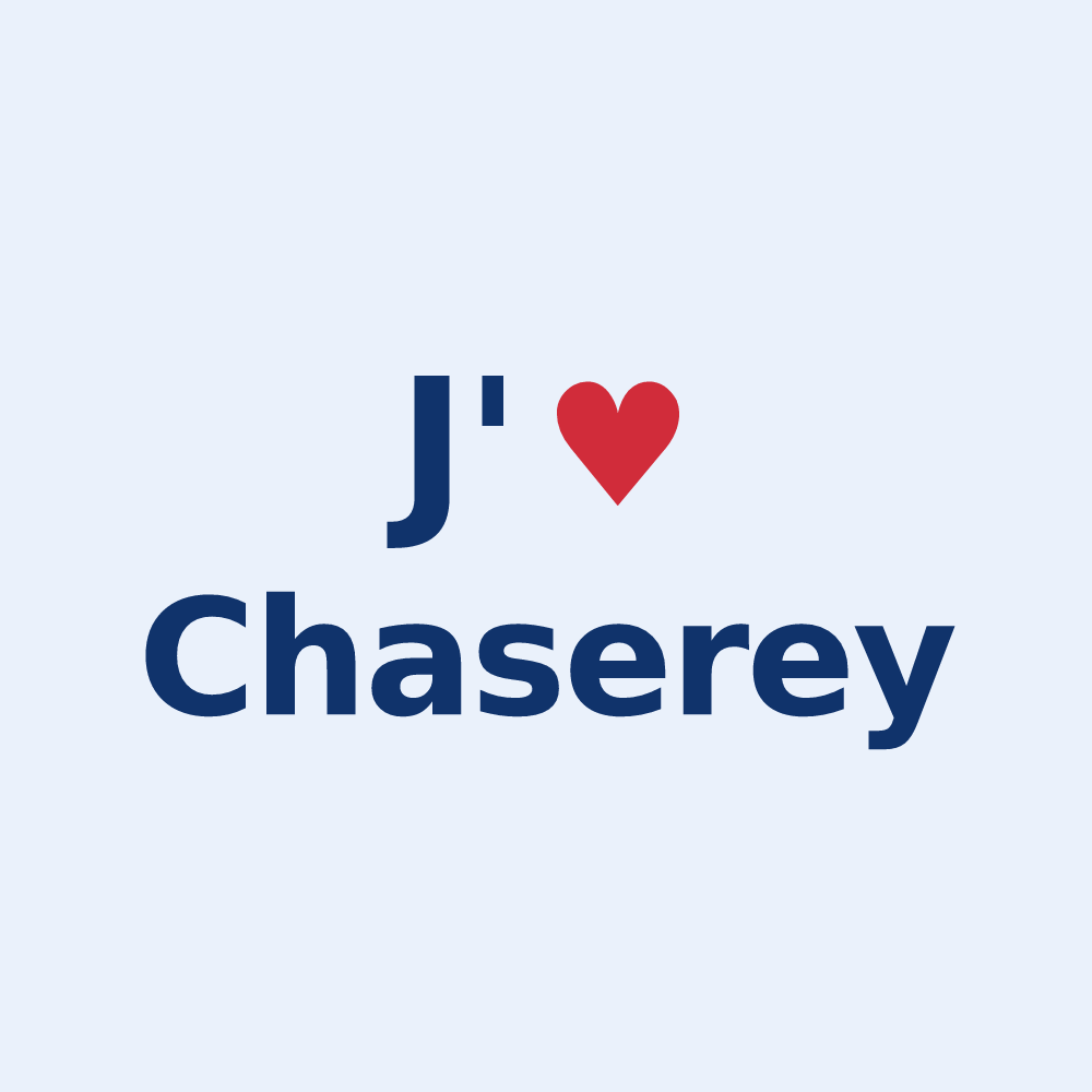 Sticker personnalisé Chaserey — design J'aime Chaserey