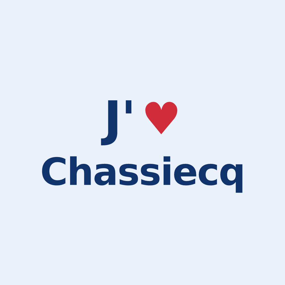 Sticker personnalisé Chassiecq — design J'aime Chassiecq