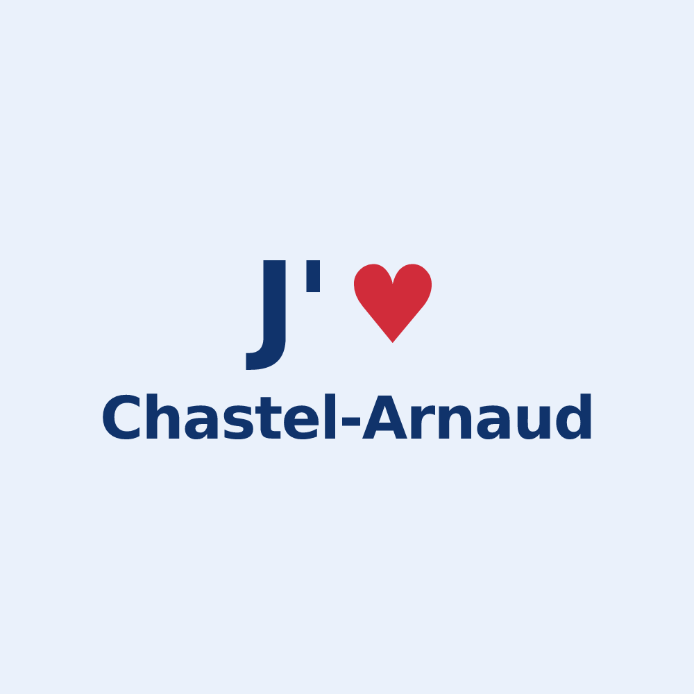Sticker personnalisé Chastel-Arnaud — design J'aime Chastel-Arnaud