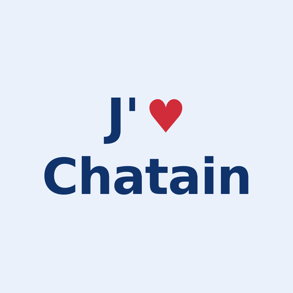 Sticker personnalisé Chatain — design J'aime Chatain