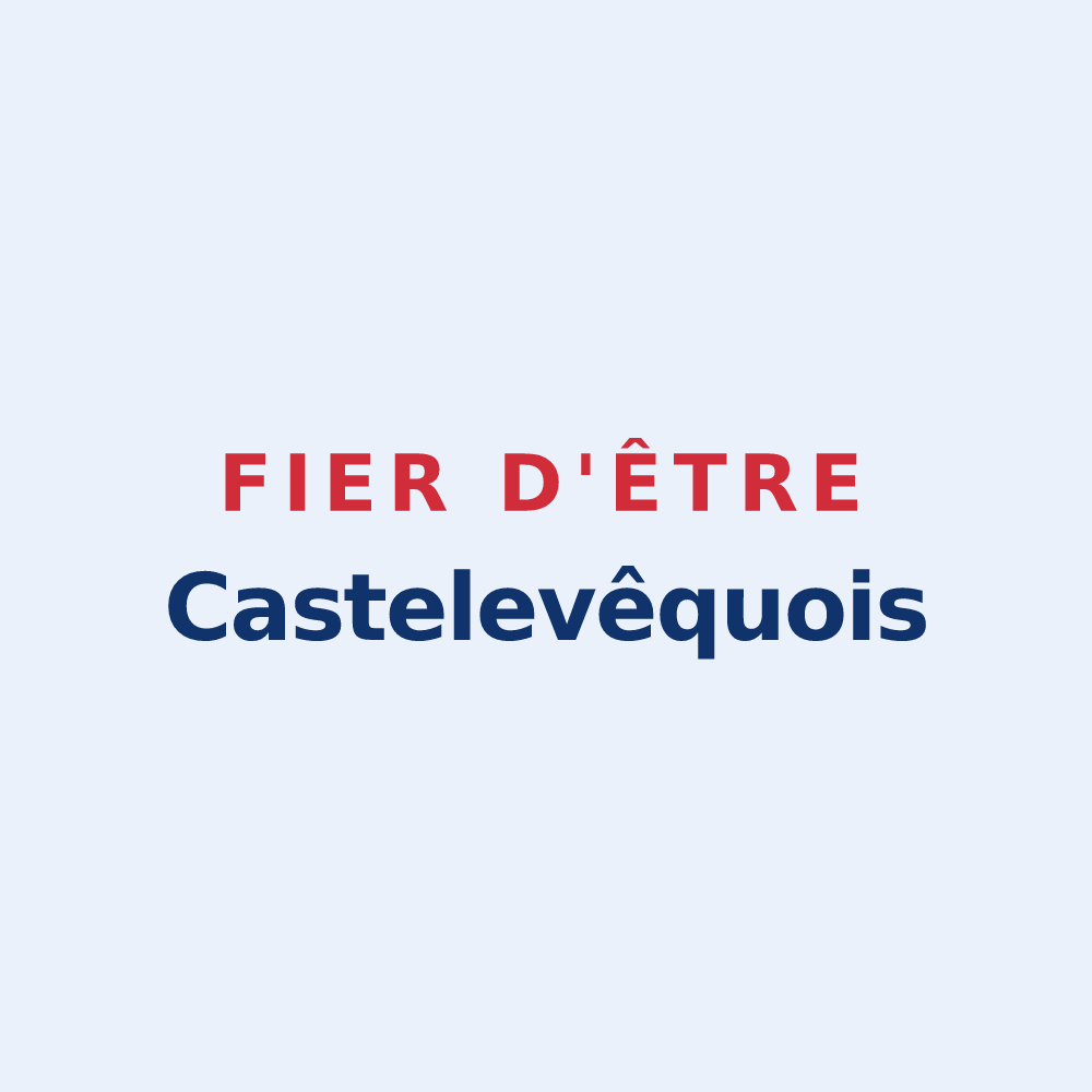 Sticker « Fier d'être Castelevêquois » — design pour Château-l'Évêque