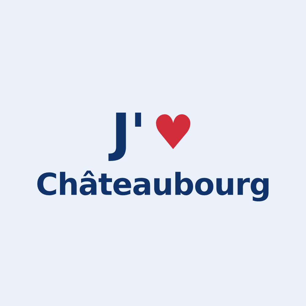 Sticker personnalisé Châteaubourg — design J'aime Châteaubourg