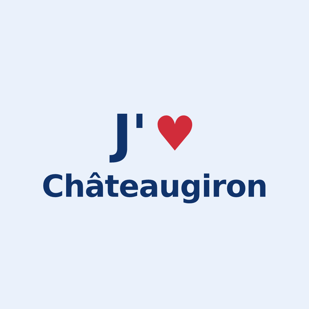 Sticker personnalisé Châteaugiron — design J'aime Châteaugiron