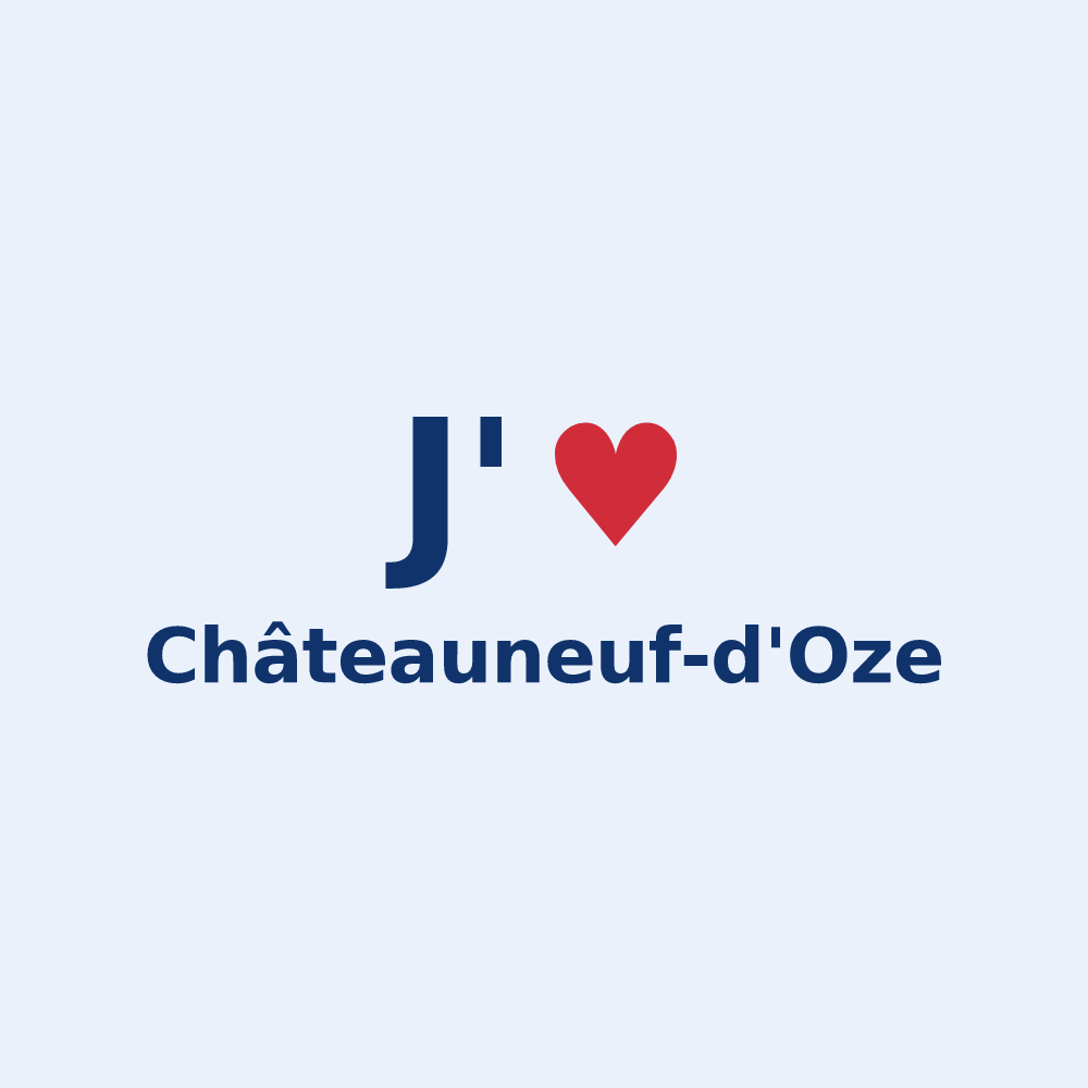 Sticker personnalisé Châteauneuf-d'Oze — design J'aime Châteauneuf-d'Oze