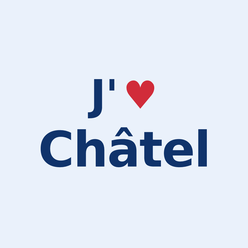 Sticker personnalisé Châtel — design J'aime Châtel