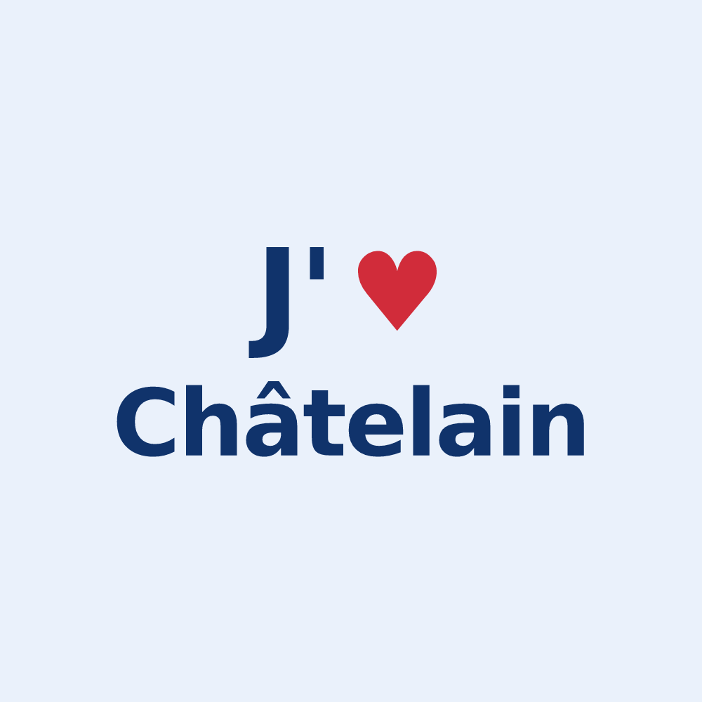 Sticker personnalisé Châtelain — design J'aime Châtelain