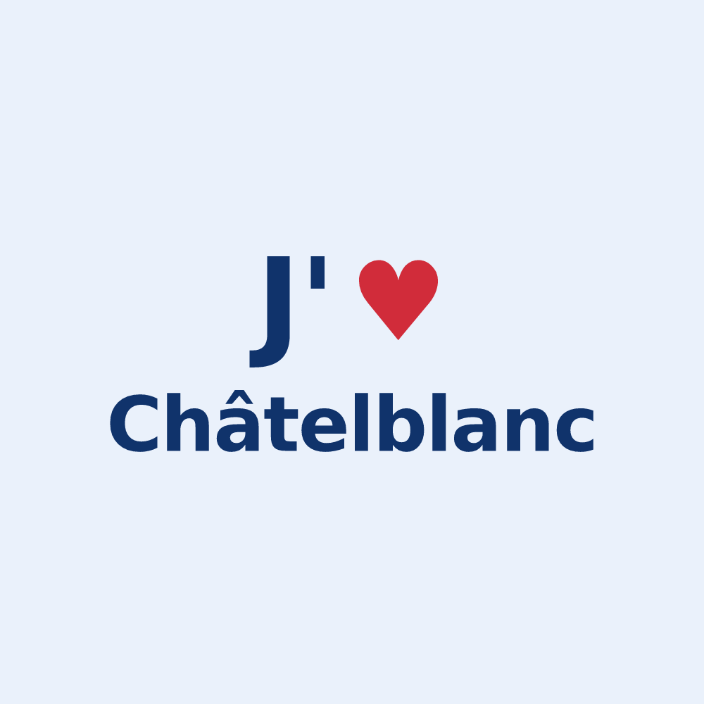 Sticker personnalisé Châtelblanc — design J'aime Châtelblanc