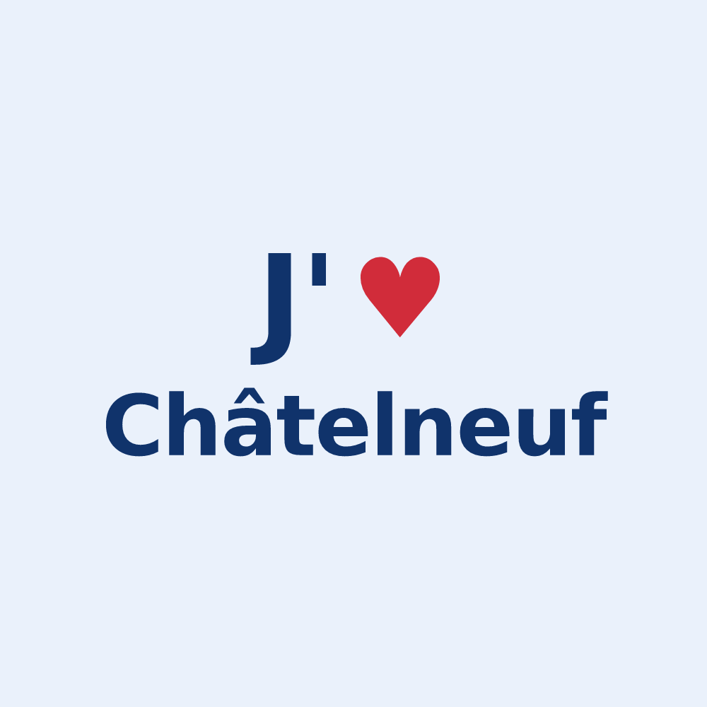 Sticker personnalisé Châtelneuf — design J'aime Châtelneuf