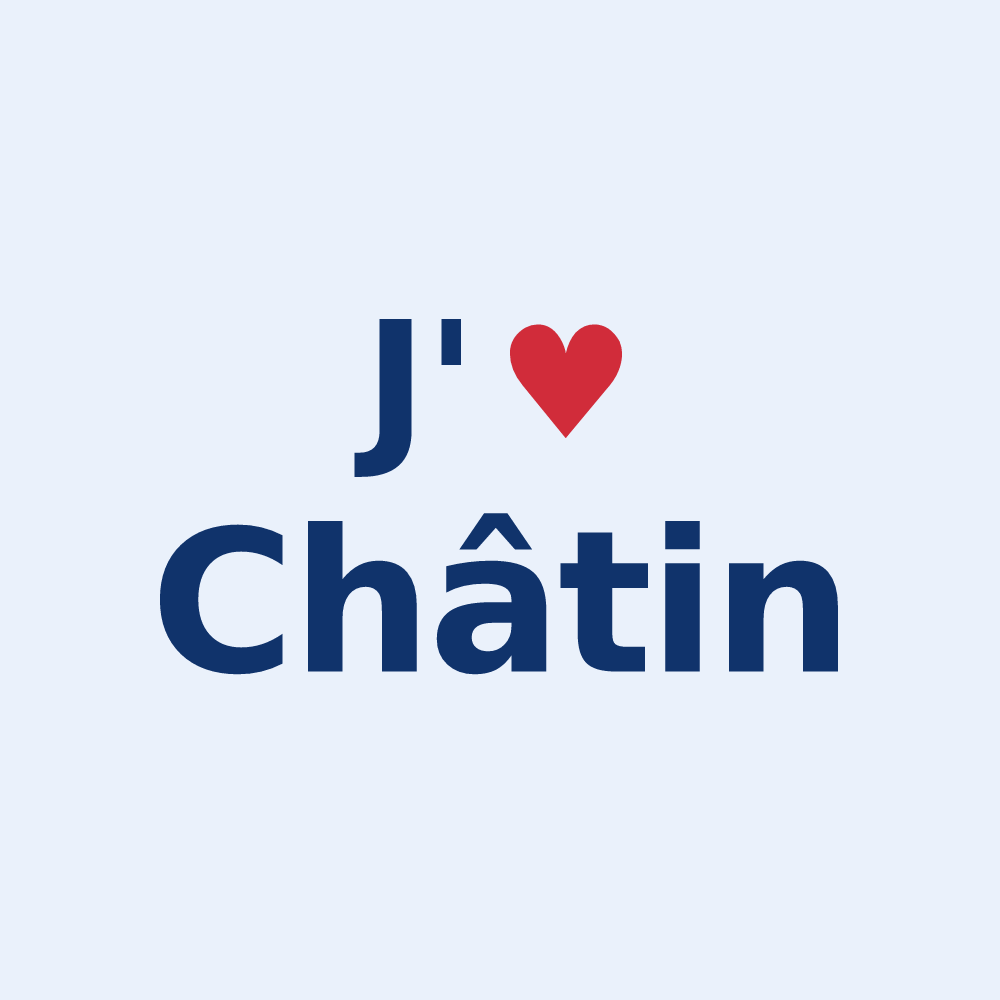 Sticker personnalisé Châtin — design J'aime Châtin