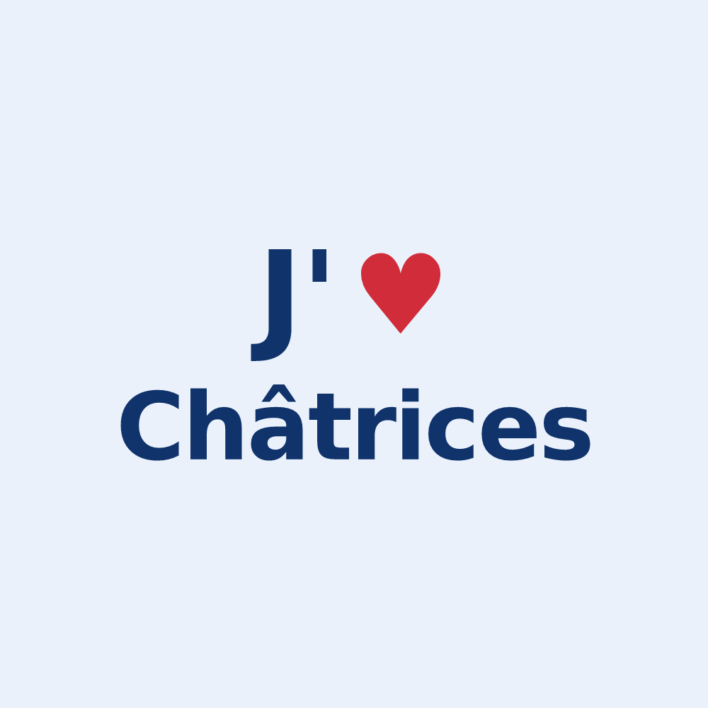 Sticker personnalisé Châtrices — design J'aime Châtrices