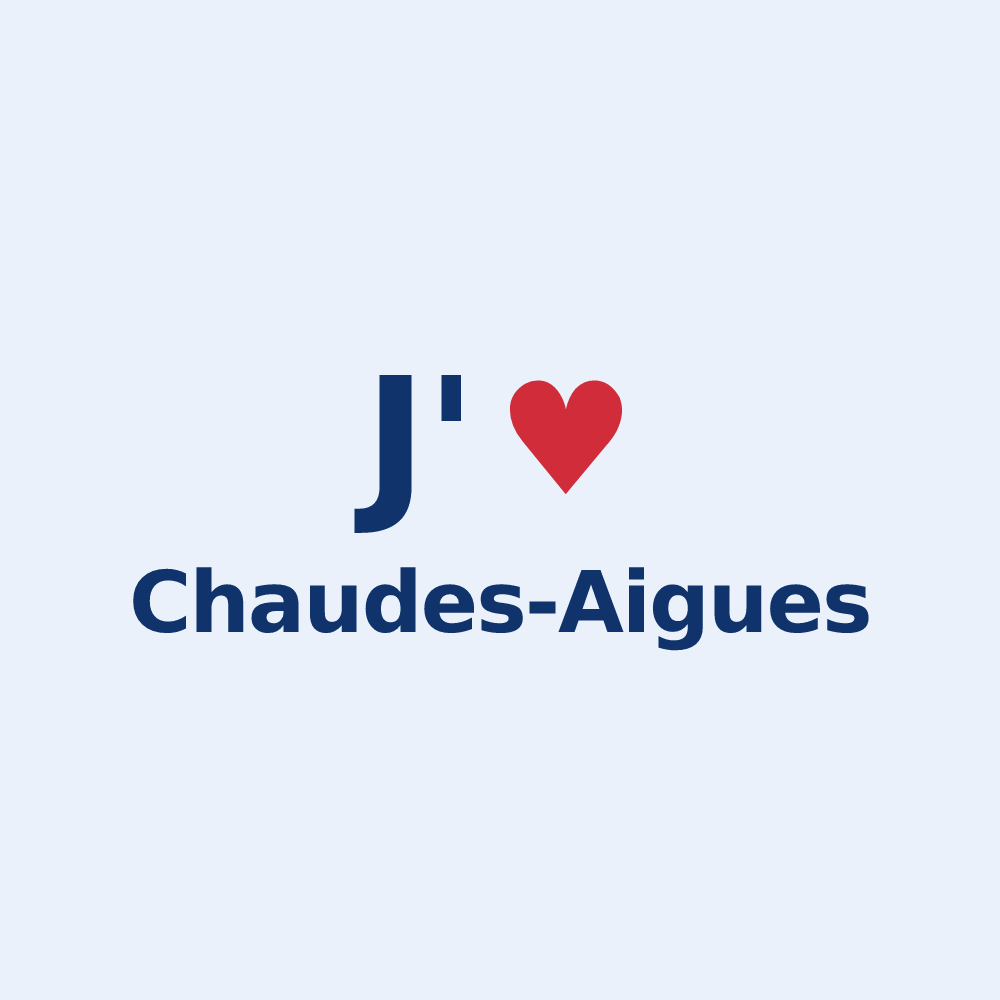 Sticker personnalisé Chaudes-Aigues — design J'aime Chaudes-Aigues