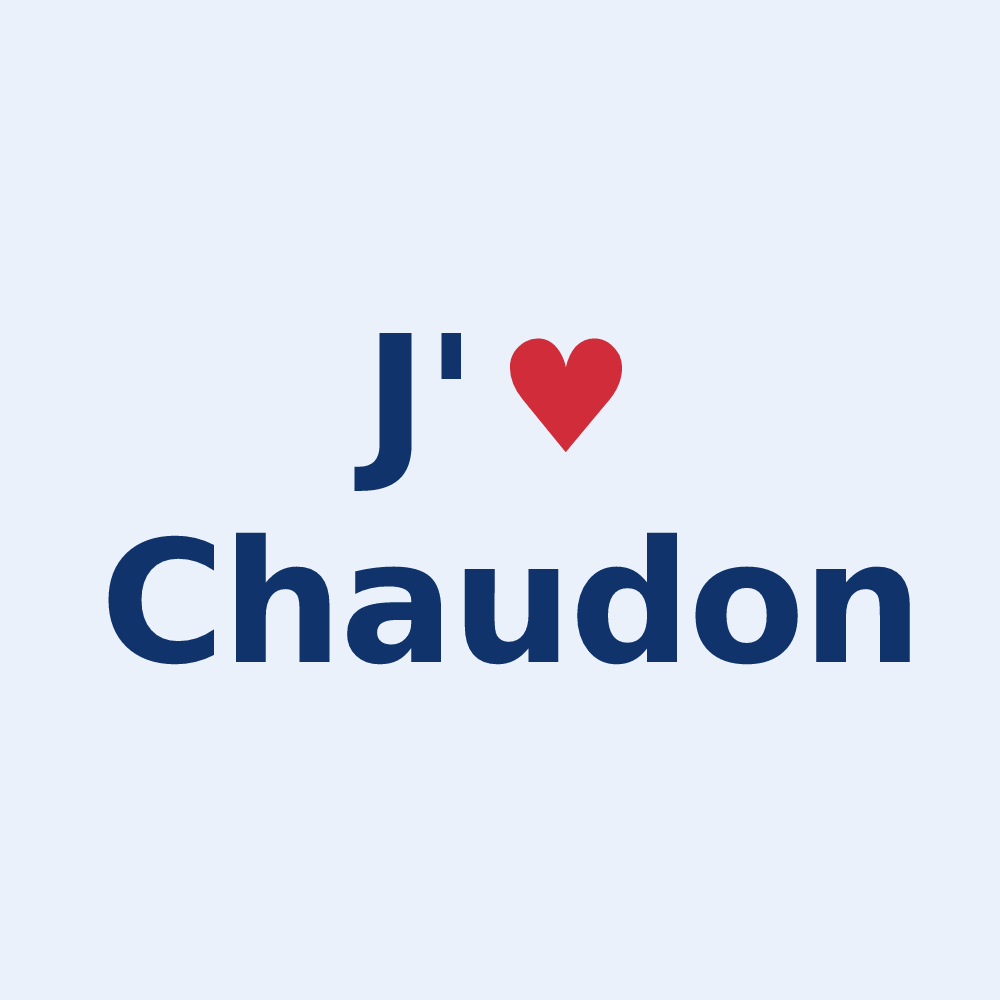 Sticker personnalisé Chaudon — design J'aime Chaudon
