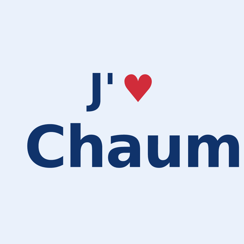Sticker personnalisé Chaum — design J'aime Chaum