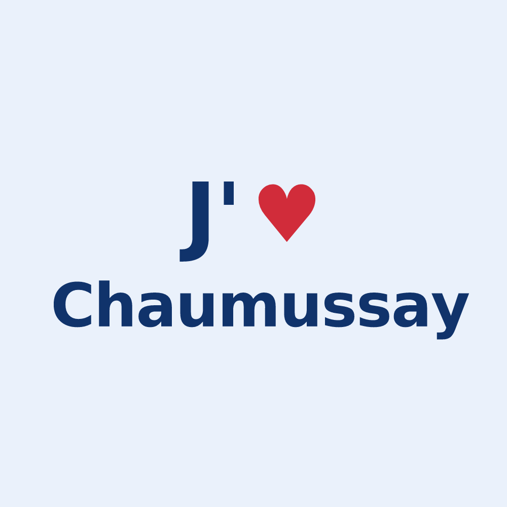Sticker personnalisé Chaumussay — design J'aime Chaumussay
