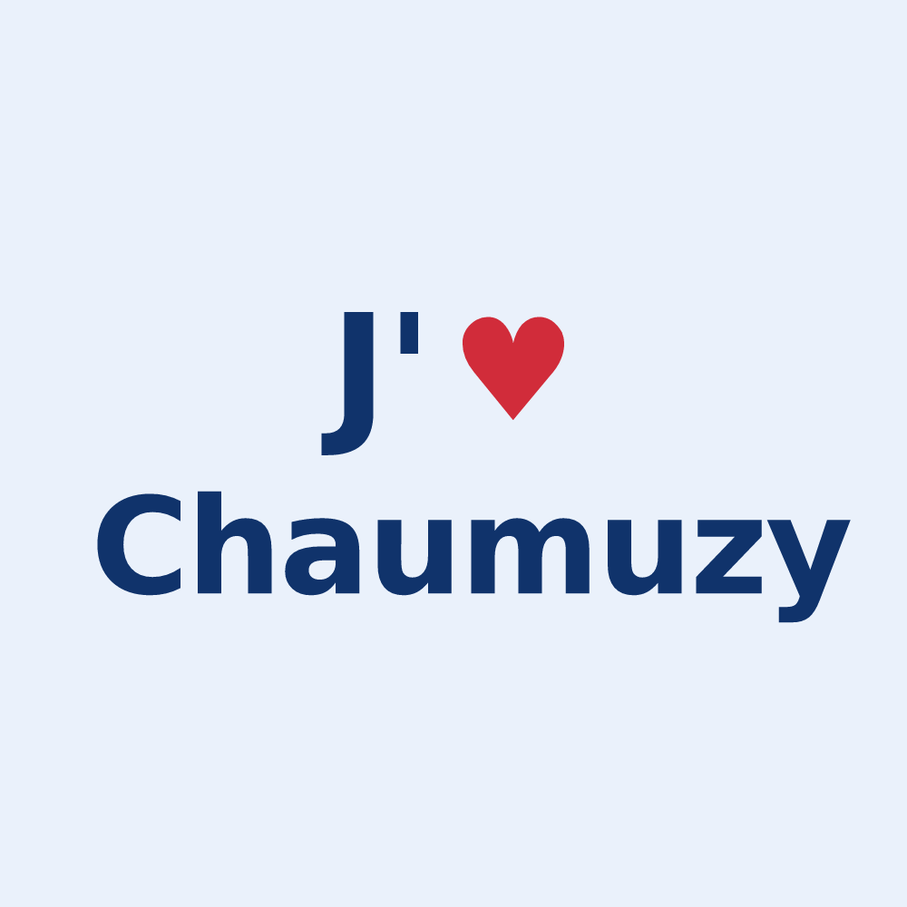 Sticker personnalisé Chaumuzy — design J'aime Chaumuzy