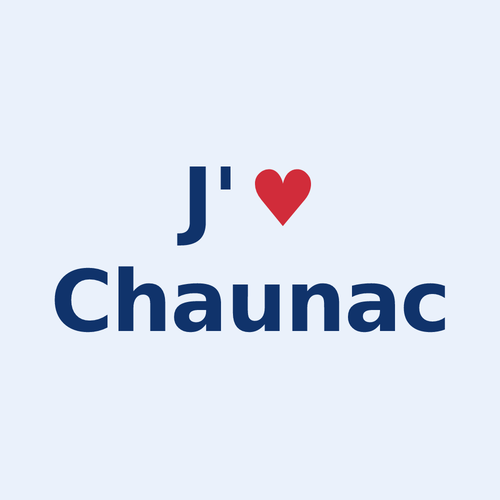 Sticker personnalisé Chaunac — design « J'aime Chaunac » imprimé sur le sticker
