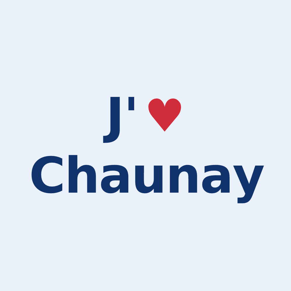 Sticker personnalisé Chaunay — design J'aime Chaunay