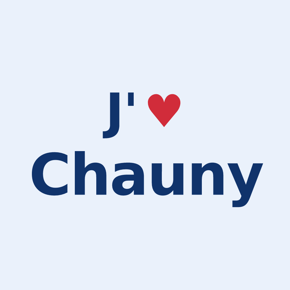 Sticker personnalisé Chauny — design J'aime Chauny